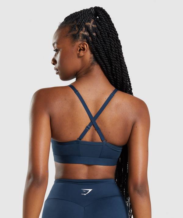 Damske Športové Podprsenky Gymshark Ruched Námornícka Modrá | UX5298614